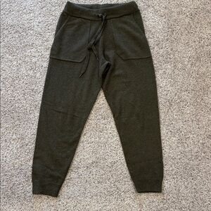 Garnet Hill Cashmere Army Green Jogger Pants